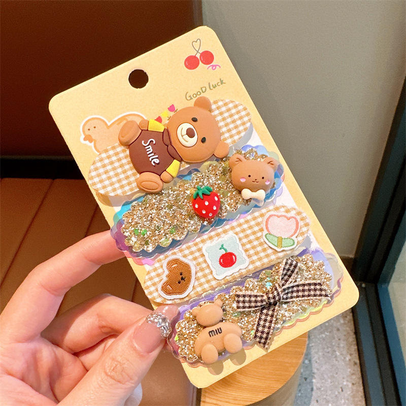 ชุด4ชิ้นลายหมียิ้มสีกาแฟ7สี