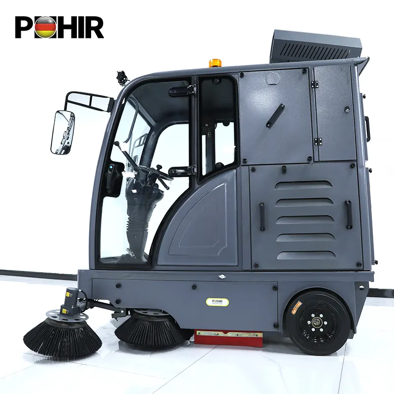 Barredora de piso Equipo de limpieza Industrial Ride-on Street Sweeper Car