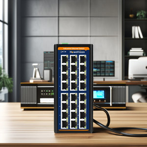 Verwalteter 24-Port-Netzwerk-Switch VLAN-Funktion DIN-Schiene Industrie design 1000m SNMP QoS SFP Desktop Stock