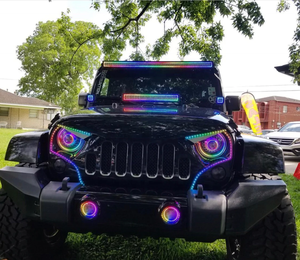 ADT 32&quot; 180w Offroad <strong>Led</strong> Light bar with Chasing RGB Halo 10 Solid Colors Over <strong>72</strong> Modes Backlighting Decoration Driving Light - Product Image 6