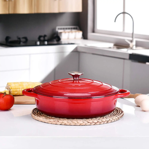 Hot Bán Tùy Chỉnh Men Tráng Không Dính Đúc Sắt Soong Nhà Bếp Đồ Nấu Nướng Với Hải Sản Nồi Và Nắp - Product Image 5