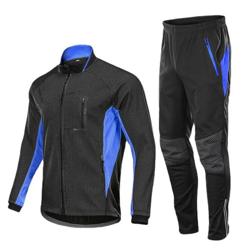 Giacche da ciclismo invernali da uomo pantaloni da bici a freddo abbigliamento termico antivento per bicicletta Set di maglie per Mountain Bike