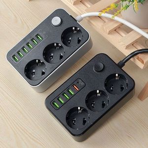 Enchufe de cargador USB inteligente multifunción duradero de alta calidad con tipo C para uso doméstico enchufe de la UE y el Reino Unido enchufe de 3 salidas enchufe de mesa - Product Image 3