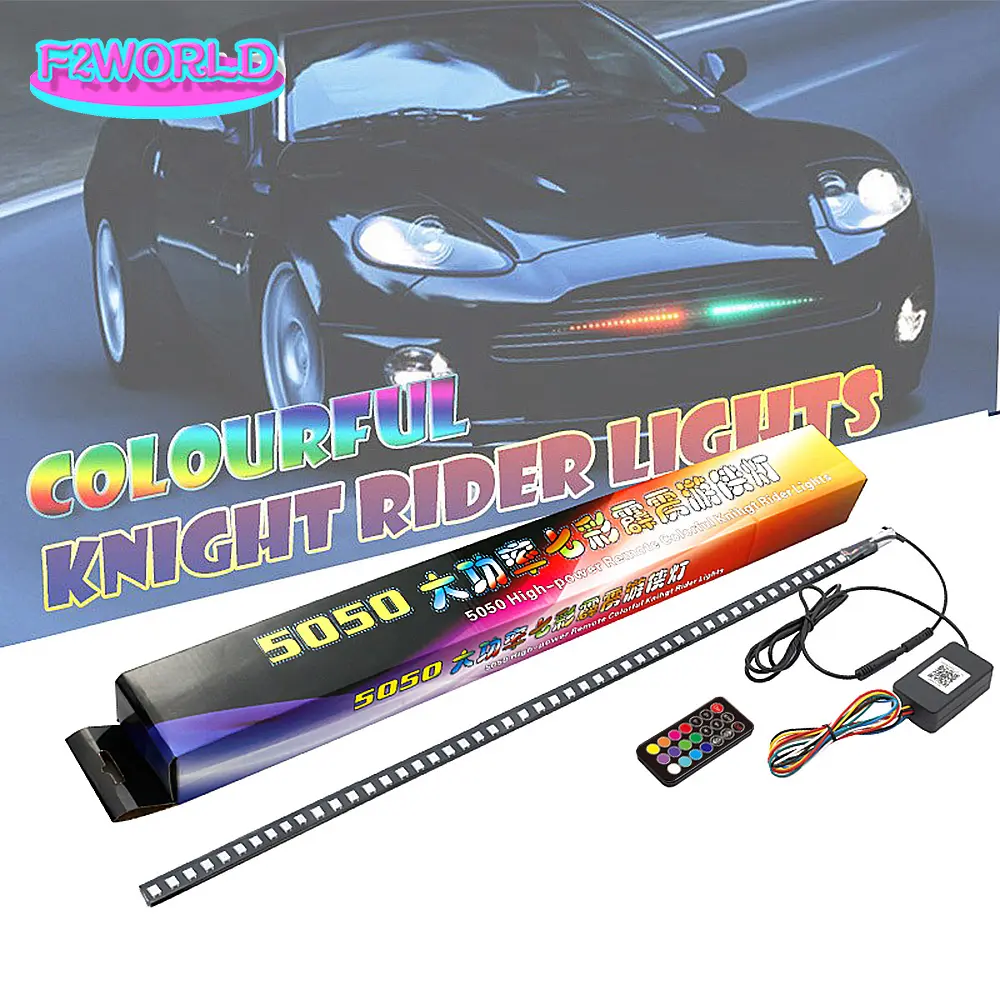 Auto Knight Rider Licht 48LED RGB Scanner Strobe Blitzlichtstreifen + kabellose Fernsteuerung