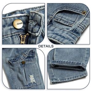 Erkek ve kız ilkbahar ve sonbahar günlük kot pantolon yüksek kalite gevşek düz tulum düğmesi ile çocuk cepler kot - Product Image 6