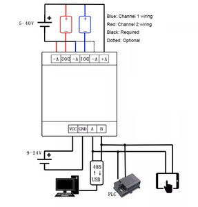 Taidacent RS485 Modbus RTU a 2CH DO/PWM Salida Modbus de alta corriente Interruptor de controlador PWM de 2 canales para servomotor LED - Product Image 3