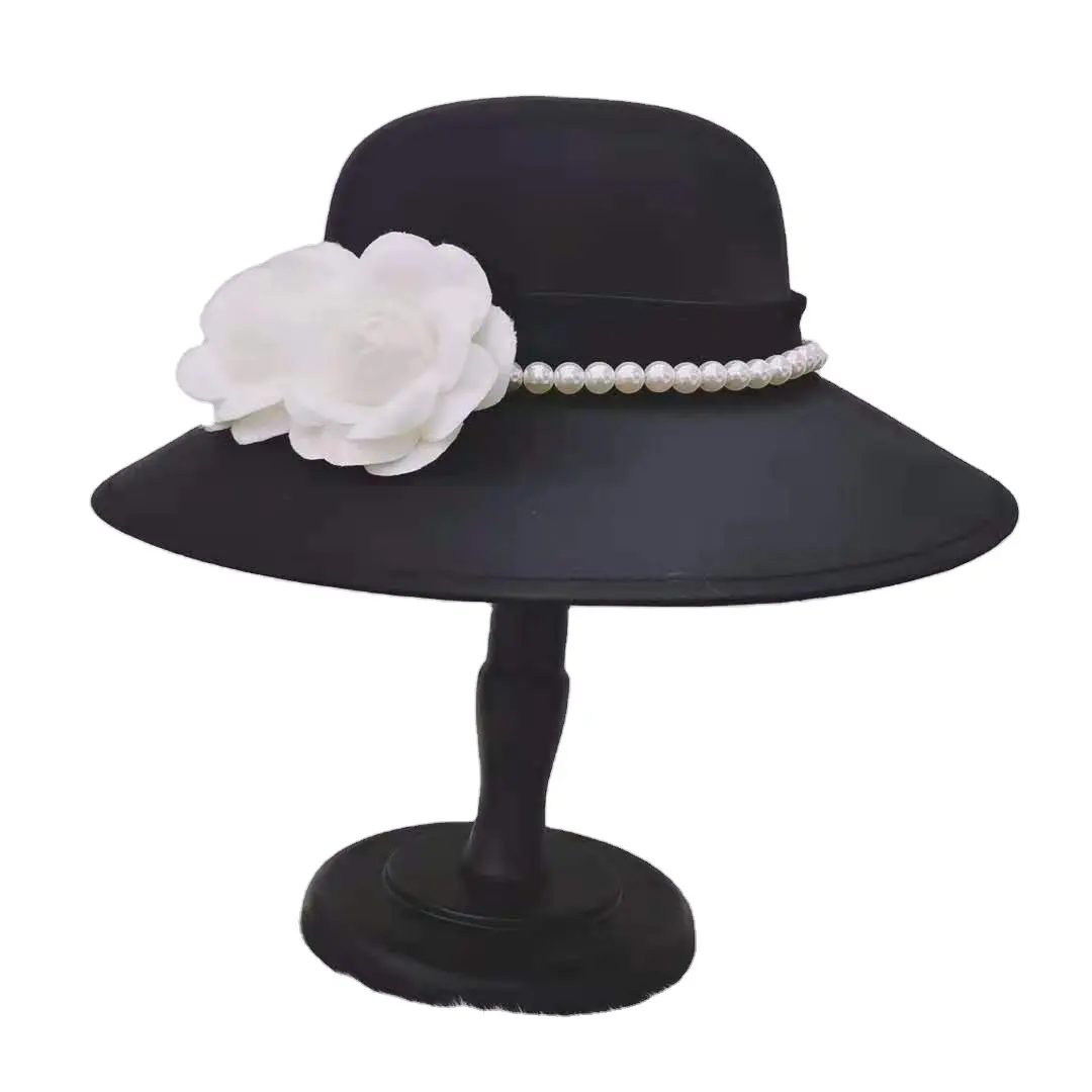 Anais Winter White Felt Cloche Hat w/ Silk Wedding Rose Accessories Hats & Caps Formal Hats Cloche Hats 