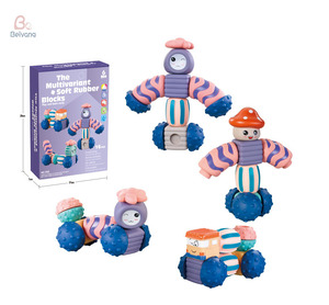 Bebek ve genç çocuk eğitim yumuşak tutkal değişen şekil yapı DIY eğlenceli montaj yapı taşları düşünme eğitim oyuncak - Product Image 6
