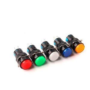LA16-11 16MM kendinden kilitleme yuvarlak düz düğme anahtarı küçük Inching güç düğmesi anahtarı - Product Image 5
