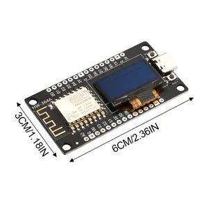 Scheda di sviluppo Node-MCU ESP8266 con Display OLED da 0.96 pollici modulo Driver CH340 per programmazione IDE/Micro-python