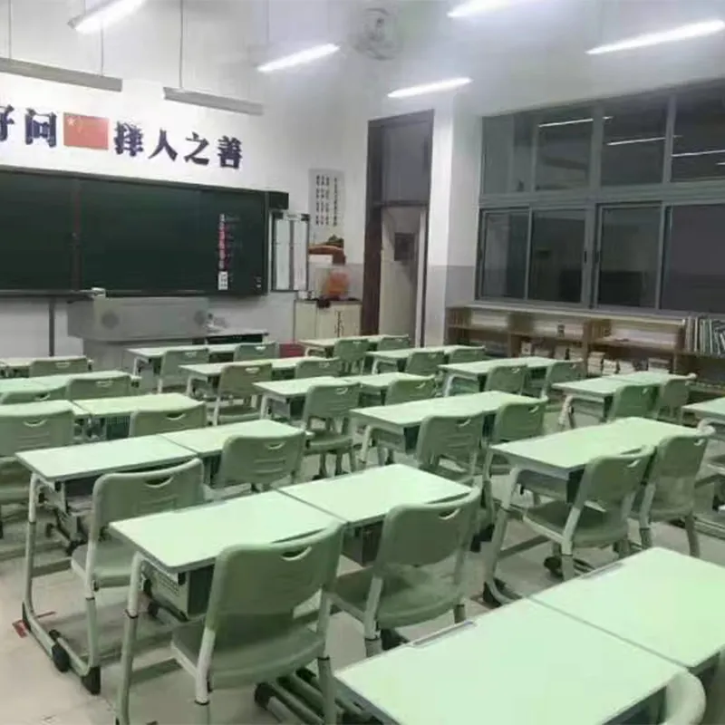 A buon mercato durevole mobili per la scuola studente singolo scrivania moderna scuola e sedia per studenti regolabile in metallo tavoli scolastici