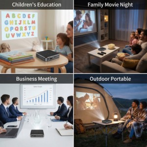 <span class=keywords><strong>Mini</strong></span> Projecteur Portable avec Résolution 1080P, Batterie <span class=keywords><strong>LED</strong></span> Intégrée de 2-3 Heures et 2 Go de RAM pour Usage Professionnel et Éducatif - Product Image 6