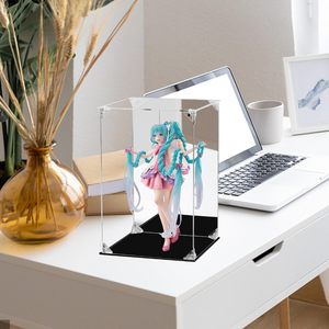 20x20x30cmアクリルディスプレイケースクリアアクションフィギュアモデルおもちゃのディスプレイボックス、ミラーバックと磁気フロント-オープンドア