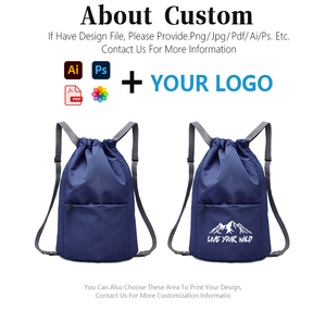 Mochila con cordón personalizada, mochila impermeable para gimnasio, Mochila deportiva portátil de nailon, bolsa con cordón - Product Image 2