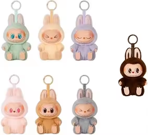 Cute Labubu V1 V2 V3 Series PVC Anime Figure Pendant Doll Model Kawaii Monster Keychain Toy with Stress Relief Function <strong>Gift</strong> - Product Image 5