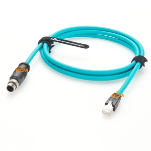 Ethernet M12 4 Pin D-<strong>Code</strong> to RJ45 Cable for Keyence IV2 Sensor SR1000 <strong>Reader</strong>, Datalogic <strong>Matrix</strong> 210N 300N Barcode Scanner Camera