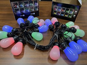 25Ft G40 Globe Lichterketten App Control RGB Warmweiß Patio LED Outdoor Lichterkette Wasserdichte dimmbare Glühbirnen