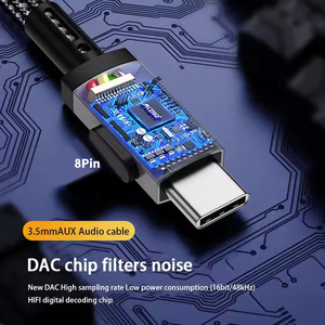 Multi-<strong>function</strong> Cable 2-in-1 Aux Car Audio Adapter Cable Type-<strong>C</strong> Compatible Android Speaker Made Copper Selling - Product Image 4