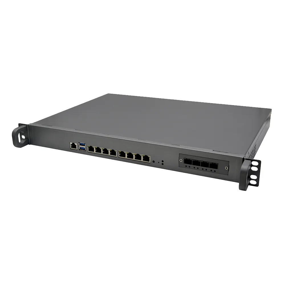 YENTEK ไฟร์วอลล์อุตสาหกรรม 1U มินิพีซีเราเตอร์ 8 LAN 4 SFP LGA1151/LGA1200/I5-7300HQ แร็คเครือข่ายเซิร์ฟเวอร์ไฟร์วอลล์คอมพิวเตอร์ PC