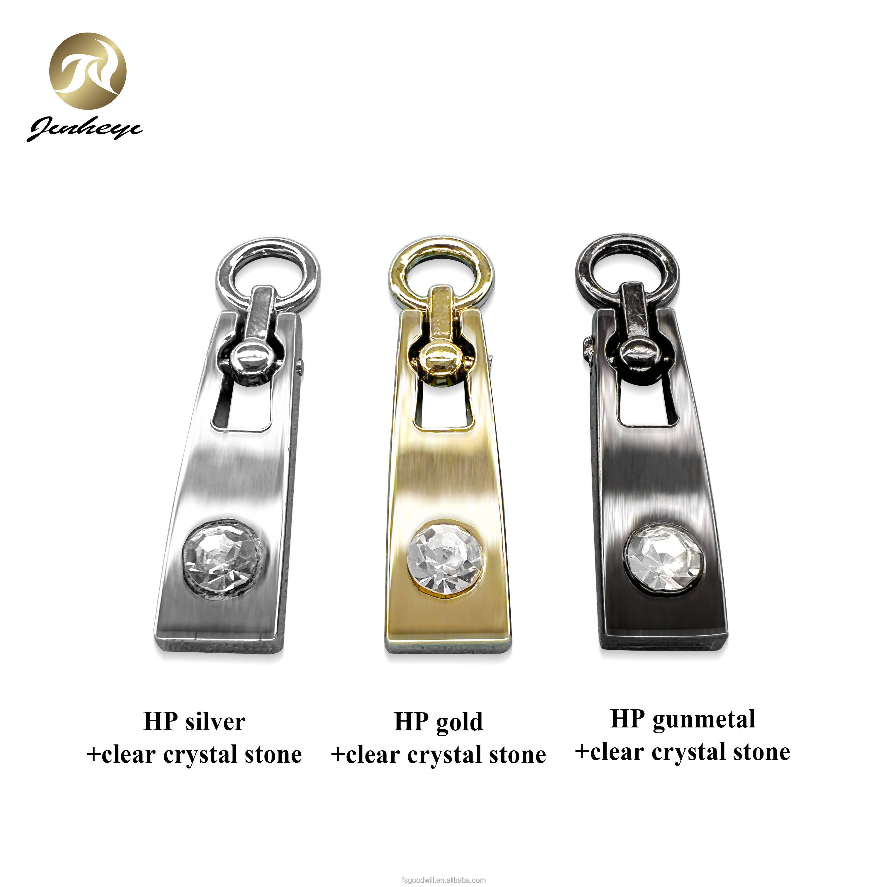 HP gunmetal + clear crystal stone