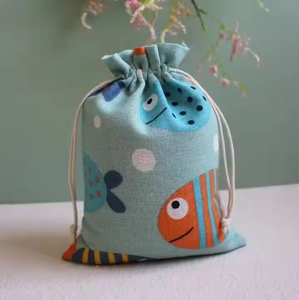 Wholesale Double <strong>String</strong> Cotton Drawstring <strong>Bags</strong> with Natural Cotton Canvas Featuring Animal Print <strong>Pattern</strong> - Product Image 2