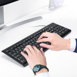 Teclado de oficina con cable T15, teclado barato, Teclado multifuncional para ordenador