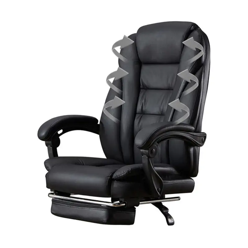 Chaise de bureau de patron de haute qualité personnalisée en usine, pédale de chaise pivotante de patron en cuir confortable