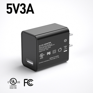 电源5v 3a usb充电器适配器15瓦5vdc 3000毫安交流dc适配器，美国插头ul cul fcc批准用于发光二极管灯 - Product Image 1