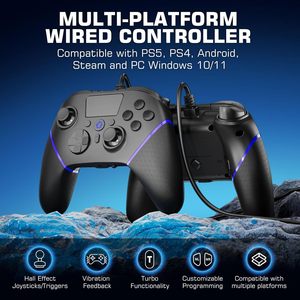 Controlador con cable GPD para PS5 Hall Joystick Trigger Control de modo Turbo para Playstation 5 Control remoto Compatible P5/P4/PC - Product Image 4