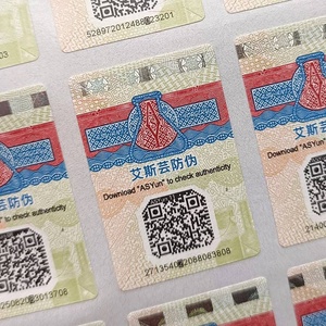 Etiqueta de seguridad personalizada Etiquetas de código QR antifalsificación con hilo de seguridad Impresión intaglio Papel de fibra UV - Product Image 5