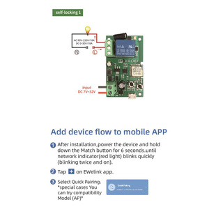DC7-32V Wifi-Relais-Modul für eWeLink APP-Fernbedienung Selbst sperren des drahtloses Verzögerung relais für intelligenten intelligenten Heim-Wifi-Schalter - Product Image 5