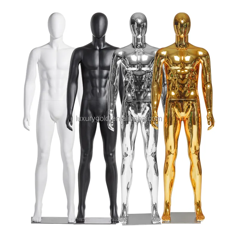 Mannequin de luxe Boutique de vêtements Chrome Hommes Fitness Muscle Corps Entier Or Homme Mannequin Corps Complet pour Costumes de Luxe