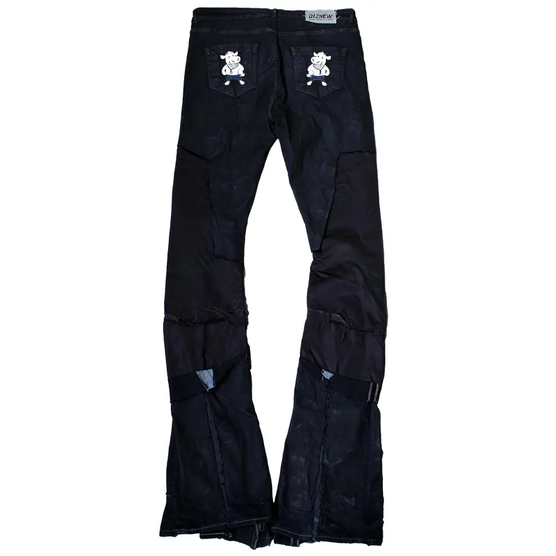 DiZNEW Jeans acampanados de calle europea y americana para hombres y mujeres se pueden personalizar con una sensación de pantalones de nicho