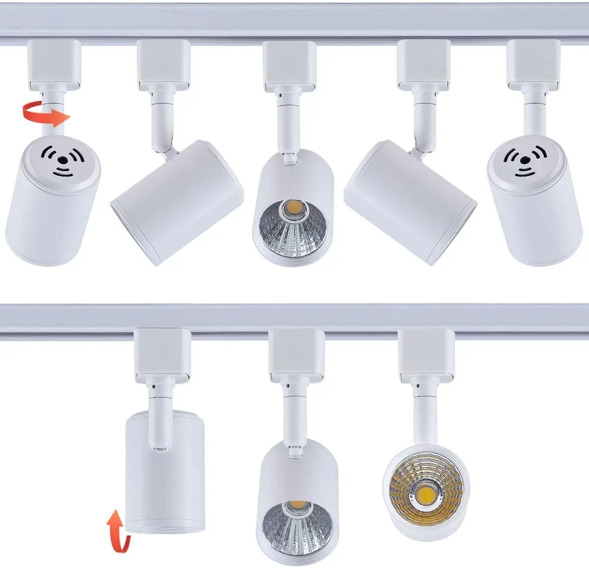 Teste di illuminazione a binario a LED compatibili con faretto a soffitto su rotaia di tipo H a circuito singolo per l'illuminazione della mostra di arte della parete