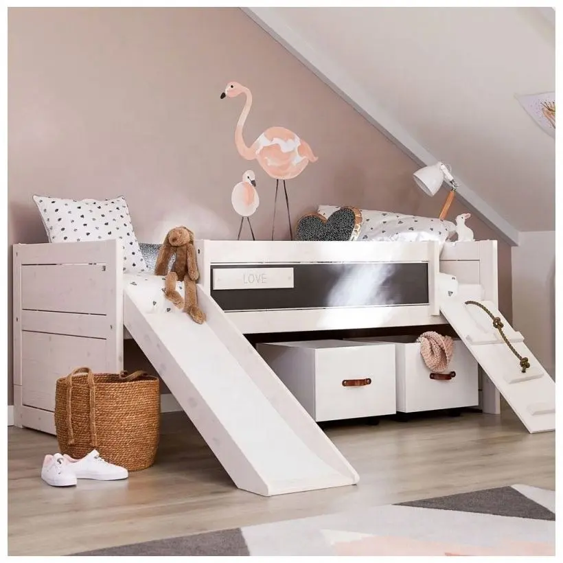 Litera de madera para habitación de niños, divertido mueble de dormitorio para dormir, 22NVCB04Popular