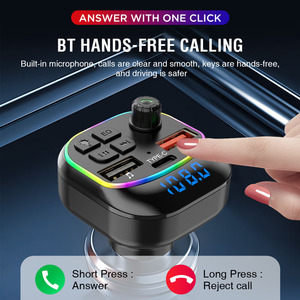 M54 araç kiti FM verici BT ses çift USB araba MP3 çalar Autoradio Handsfree çağrı şarj hızlı On-board şarj güç ekran - Product Image 4