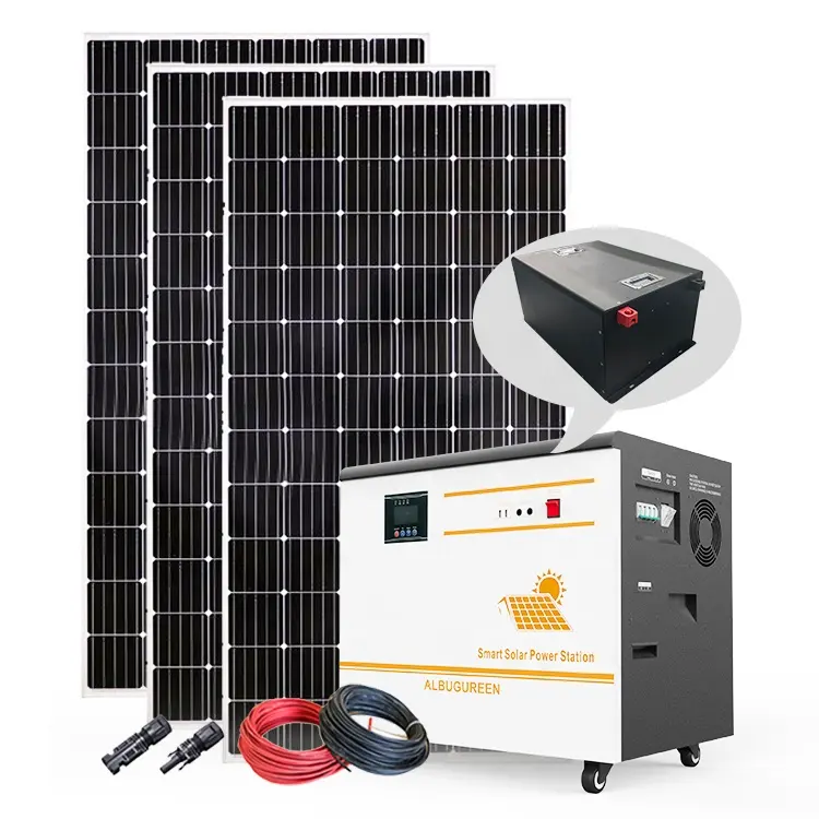 Sistema Solar doméstico sin red, generador Solar portátil MPPT con batería LifePO4, 5KW, 10KWH