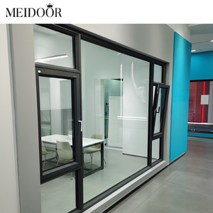 Americana tende da incasso Design moderno vetro francese laminazione 4 pannelli verso l'esterno finestra a battente con rete di sicurezza - Product Image 2