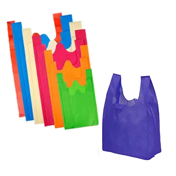 Sac fourre-tout écologique réutilisable de supermarché, sac de t-shirt Non tissé, sac fourre-tout Non tissé, vente en gros à bas prix