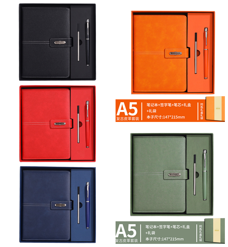 Coffret cadeau : Carnet, stylo et recharges