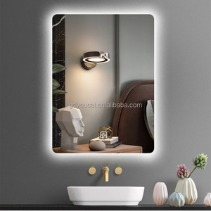 Lujo sin marco cuadrado Smart Touch Control Iluminado Regulable función ajustable vidrio plateado arenado Anti-niebla Led espejo - Product Image 3