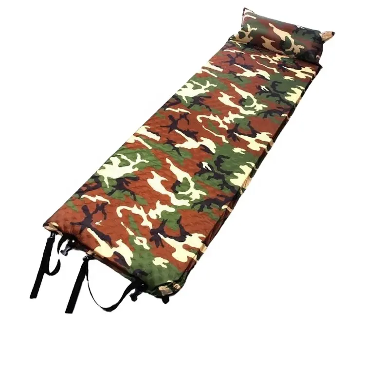 Coussin de couchage auto-gonflant JWH-031 pour l'extérieur avec oreiller attaché, matelas pneumatique de Camping Compact et léger