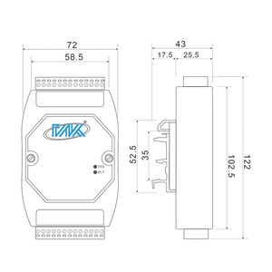 DAM-4220 2-channel 12-bit Analog <strong>Output</strong> and 16-bit Analog <strong>Input</strong> Module 4-20ma to 485 <strong>Modbus</strong> RTU DAC Analog <strong>Input</strong> <strong>Output</strong> (IO) - Product Image 6