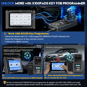 Máquina de programación de llaves perdidas para todas las llaves X100 PADS Máquina de programación de llaves de coche universal para todos los coches Actualización gratuita de por vida
