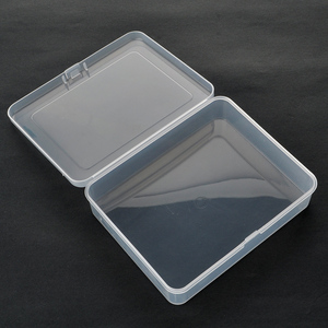 带铰链盖的空矩形透明塑料储存容器盒 - Product Image 5