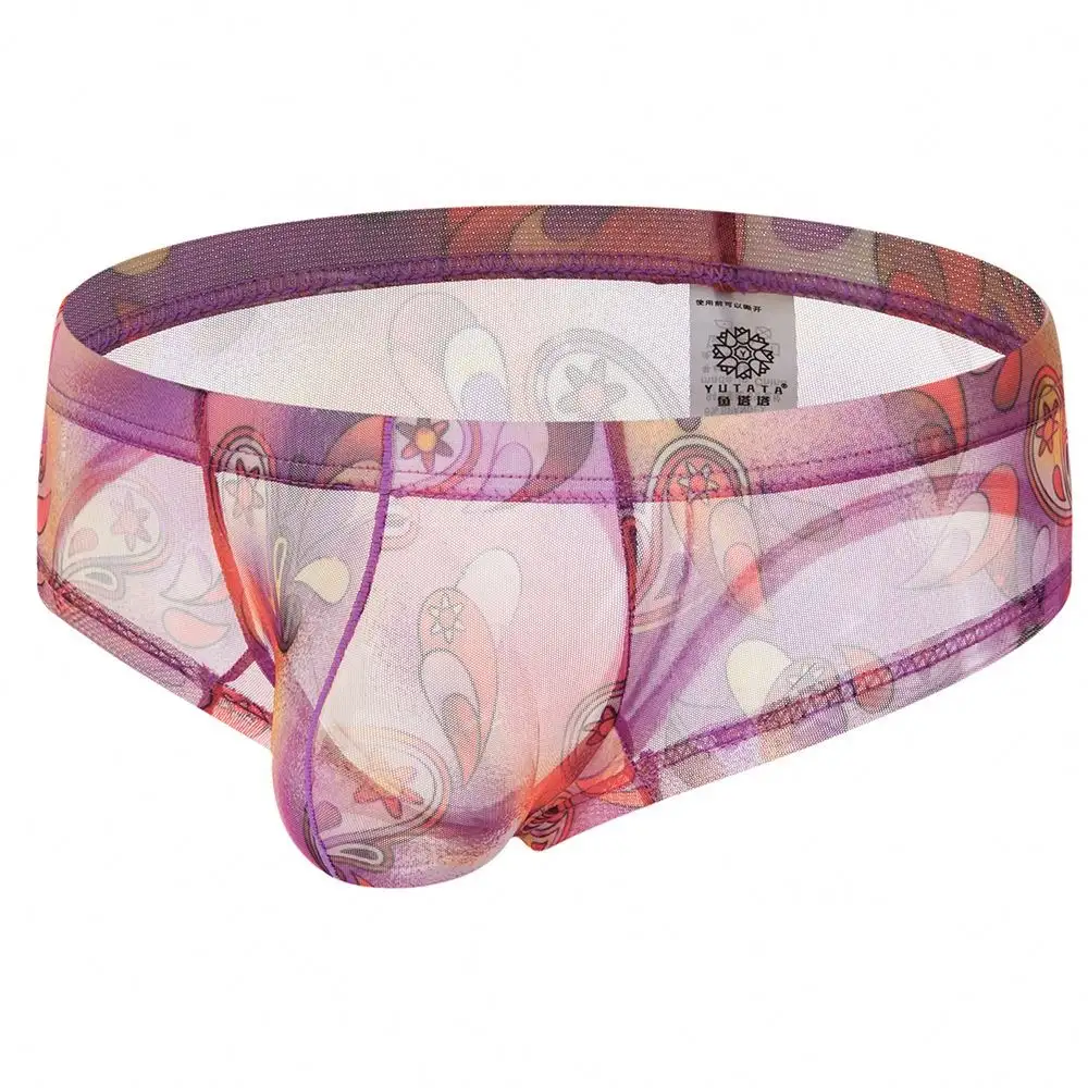RG Top quality customized gay boy transparent underwear panties low rise sexy underwear men