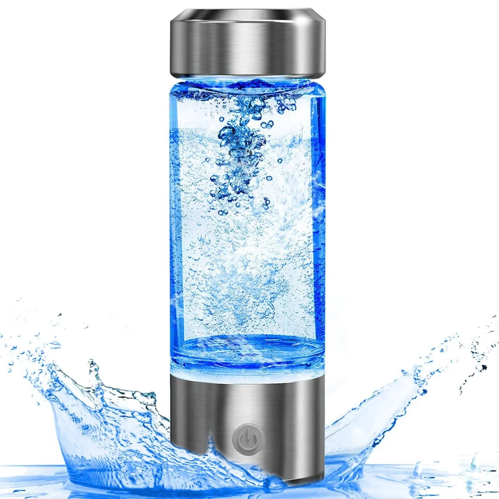 Botella de agua generadora rica en hidrógeno Molecular de iones H2 de vida saludable portátil recargable de 450Ml con tecnología SPE y PEM