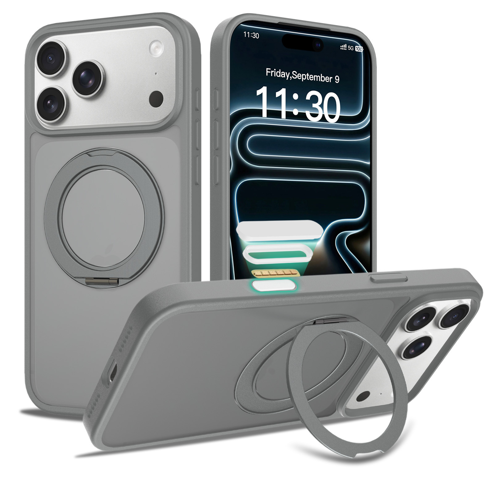 Bouton appareil photo gris foncé