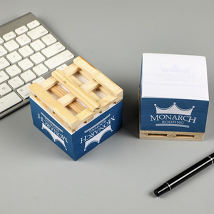 S3307 Paleta pequeña personalizada Cubo de notas adhesivas Bloc de notas promocional Bloques Paleta de madera Bloc de notas adhesivas Logotipo personalizado