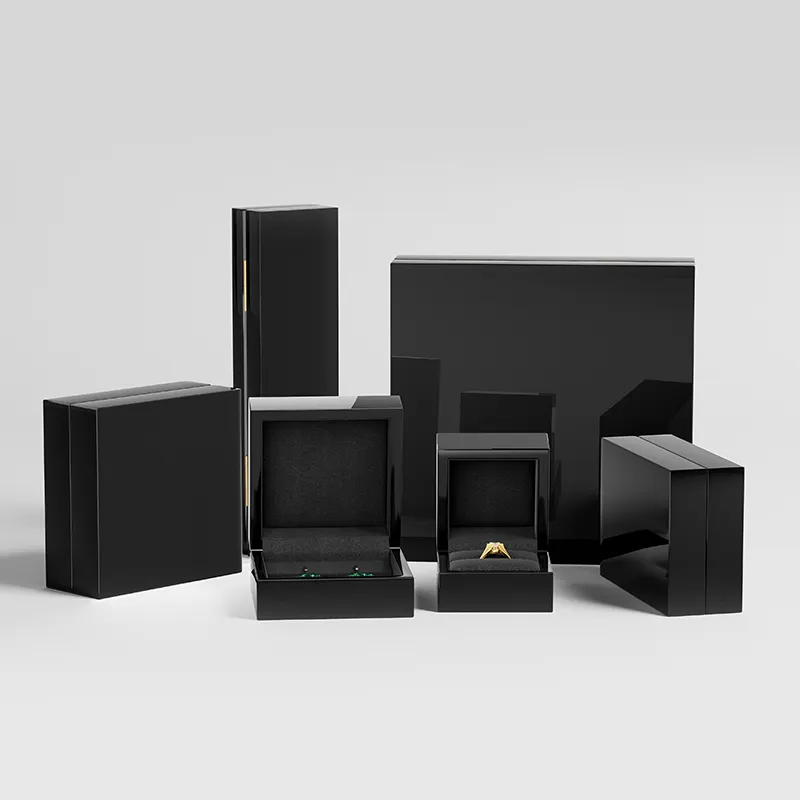 Коробка для упаковки ювелирных изделий, Подарочная коробка, черная деревянная, высокое качество, пользовательский размер логотипа, роскошные наборы ювелирных изделий из дерева для мужчин 7-10 дней